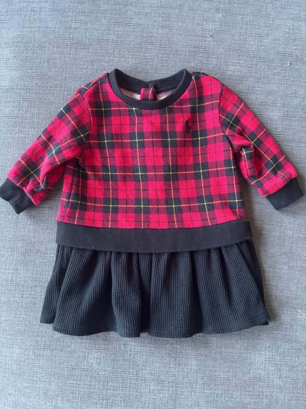 Polo Ralph Lauren Baby Girls Red Plaid Drop-Waist Holiday Dress - Size 3M